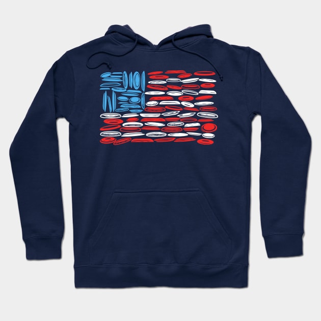 Disc Golf American Flag USE Patriotic Frisbee Hoodie by robotbasecamp